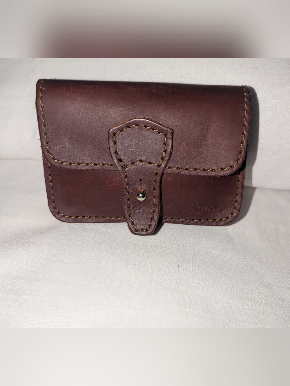 Saddleback Dark Brown Leather Belt Pouch Wallet with Snap Tab Closure